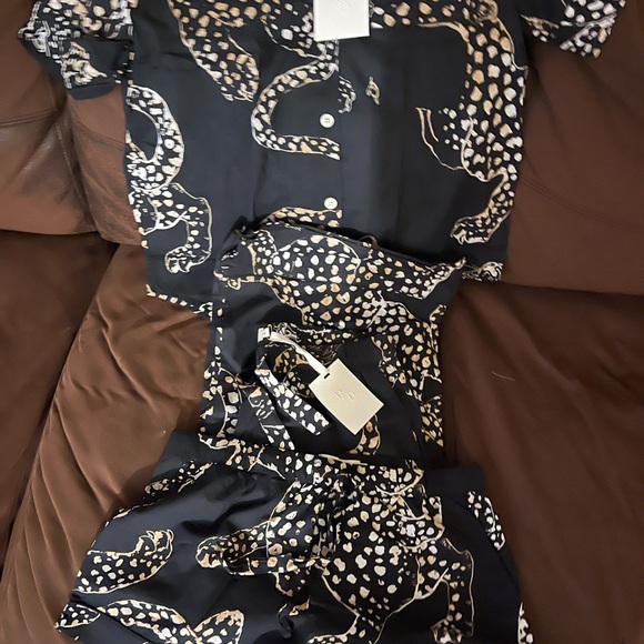 Desmond & Dempsey Jaguar Short Pant Shirt 3-Piece Pajama Set Size:Large - Picture 13 of 16